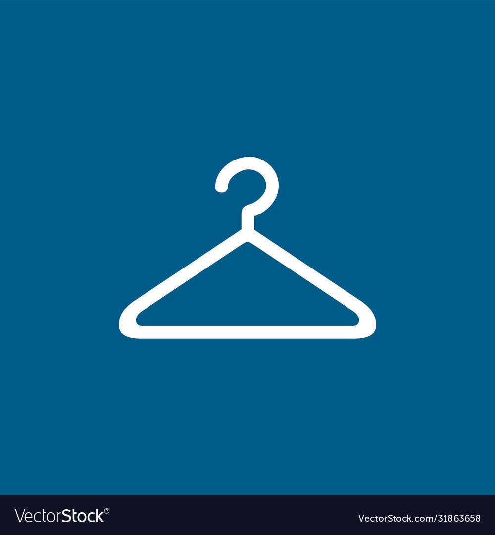 Hanger icon on blue background flat style