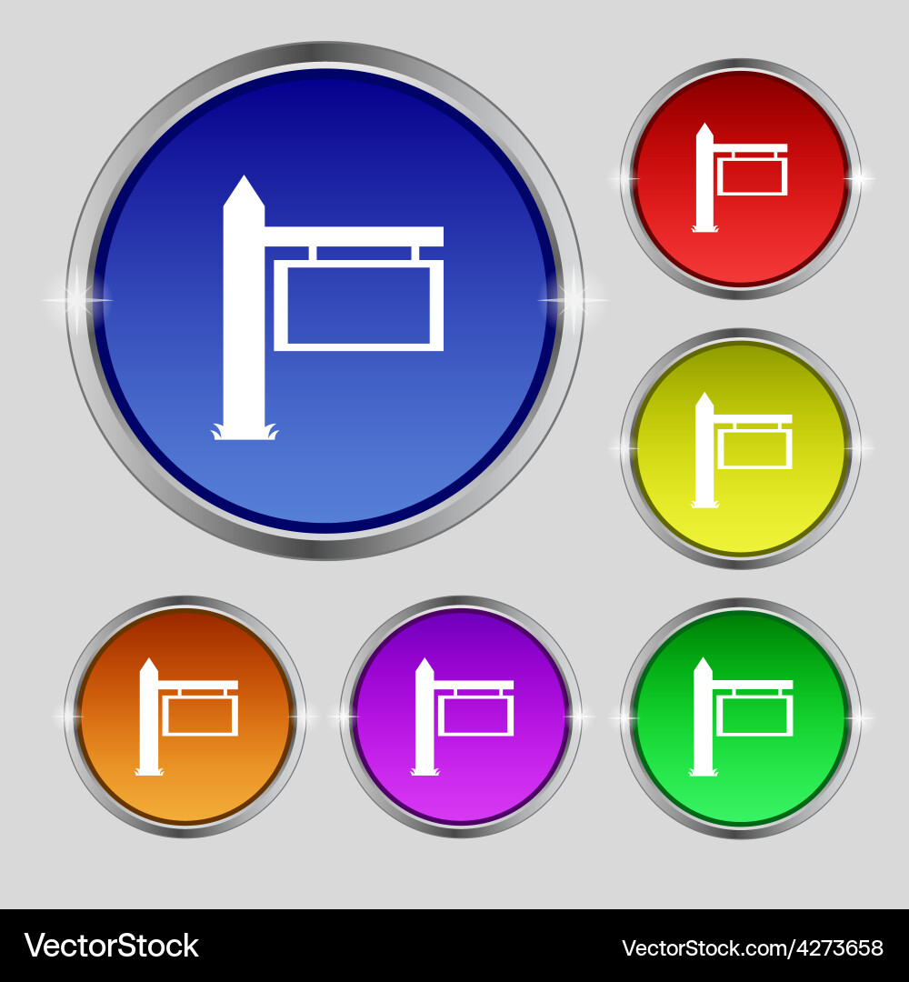 Information road sign icon round symbol Royalty Free Vector