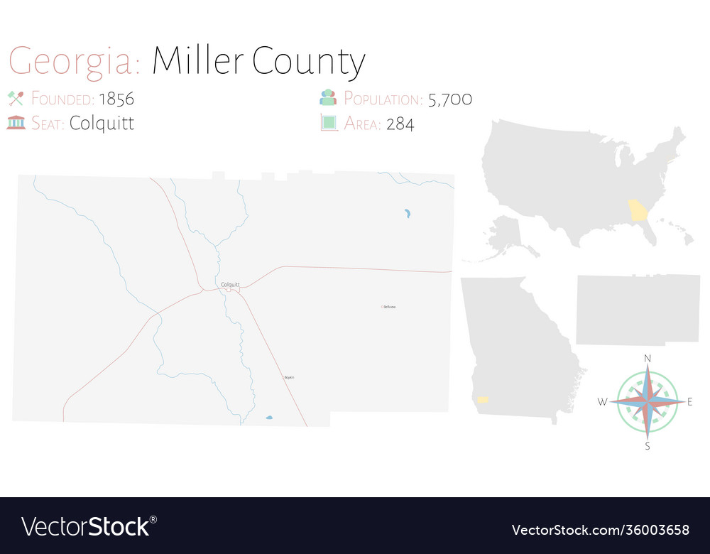 Map miller county in georgia