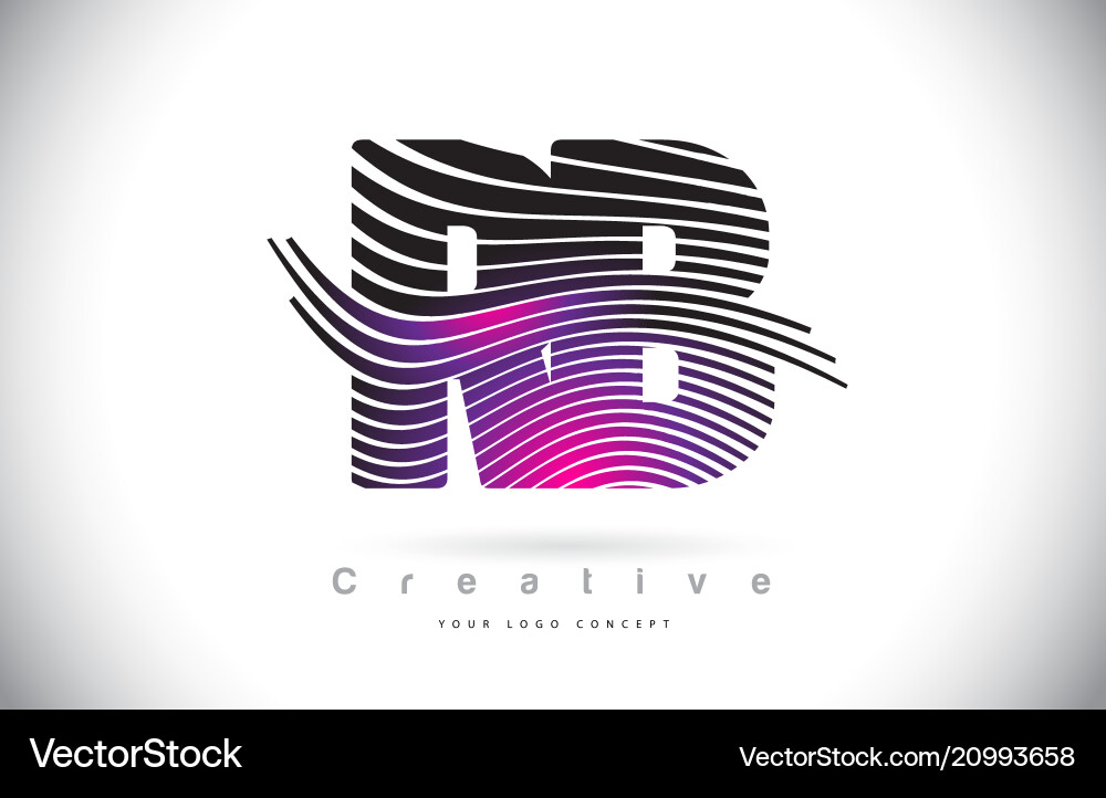Rb r b zebra texture letter logo design Royalty Free Vector
