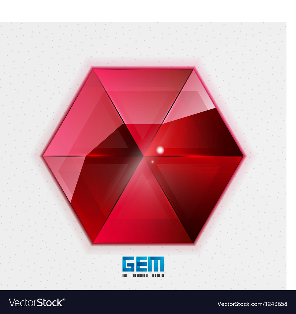 Red gem design template Royalty Free Vector Image