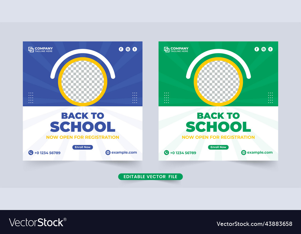 School admission social media post template