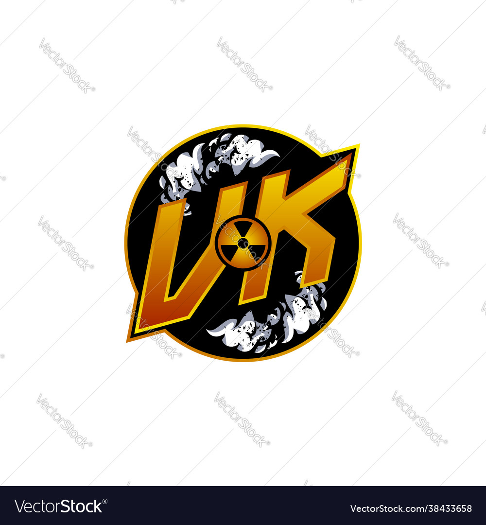 Vk initial gaming logo esports geometric designs Vector Image