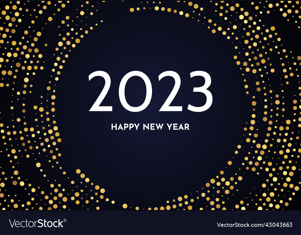 2023 happy new year of gold glitter pattern Vector Image