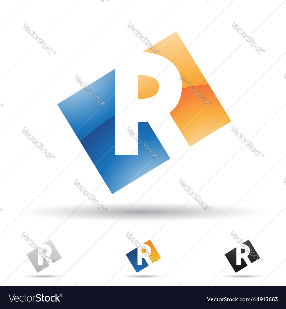 Blau und orange glänzend abstrakte Logo-Ikone von kühn