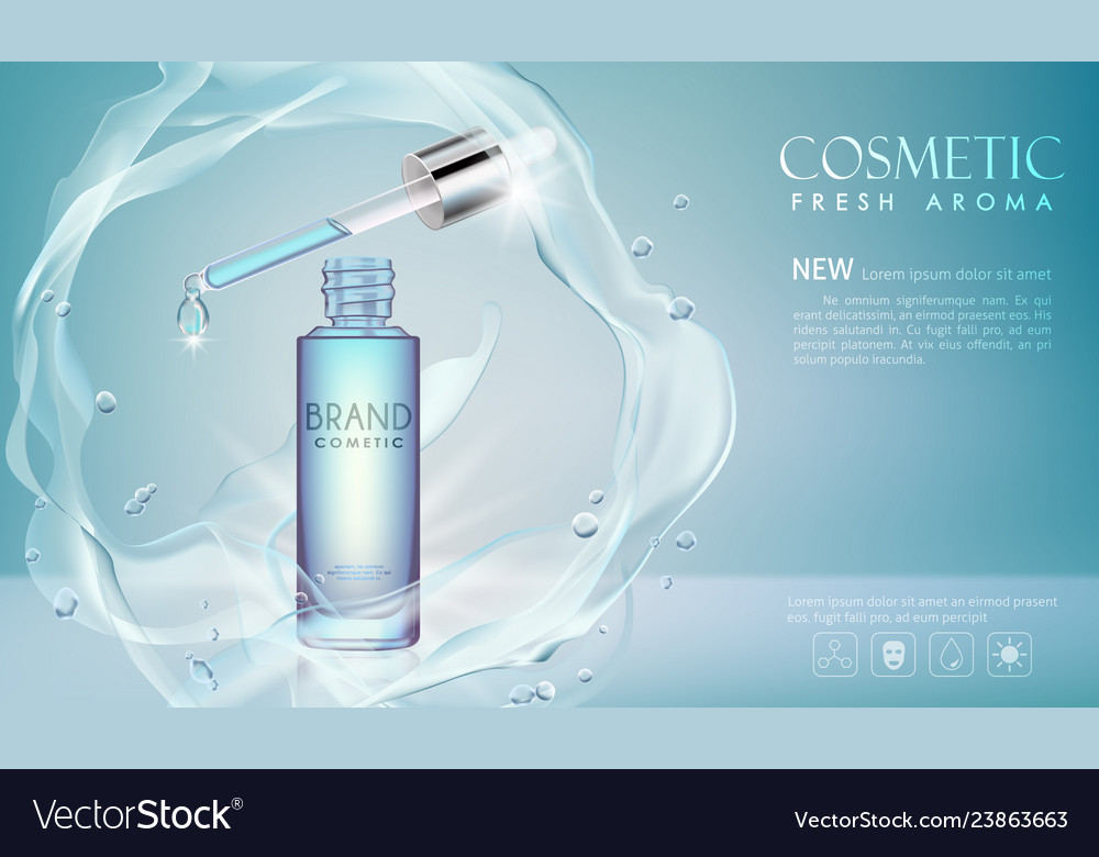Bottle serum cosmetic vector image Bottle serum cosmetic