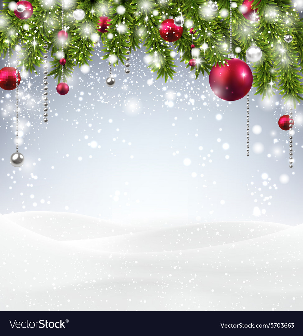 Christmas background with snow Royalty Free Vector Image