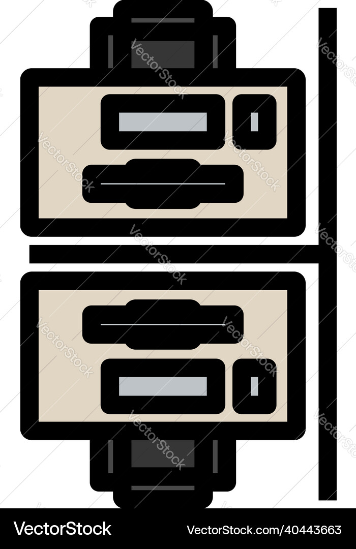 Office table top view icon Royalty Free Vector Image