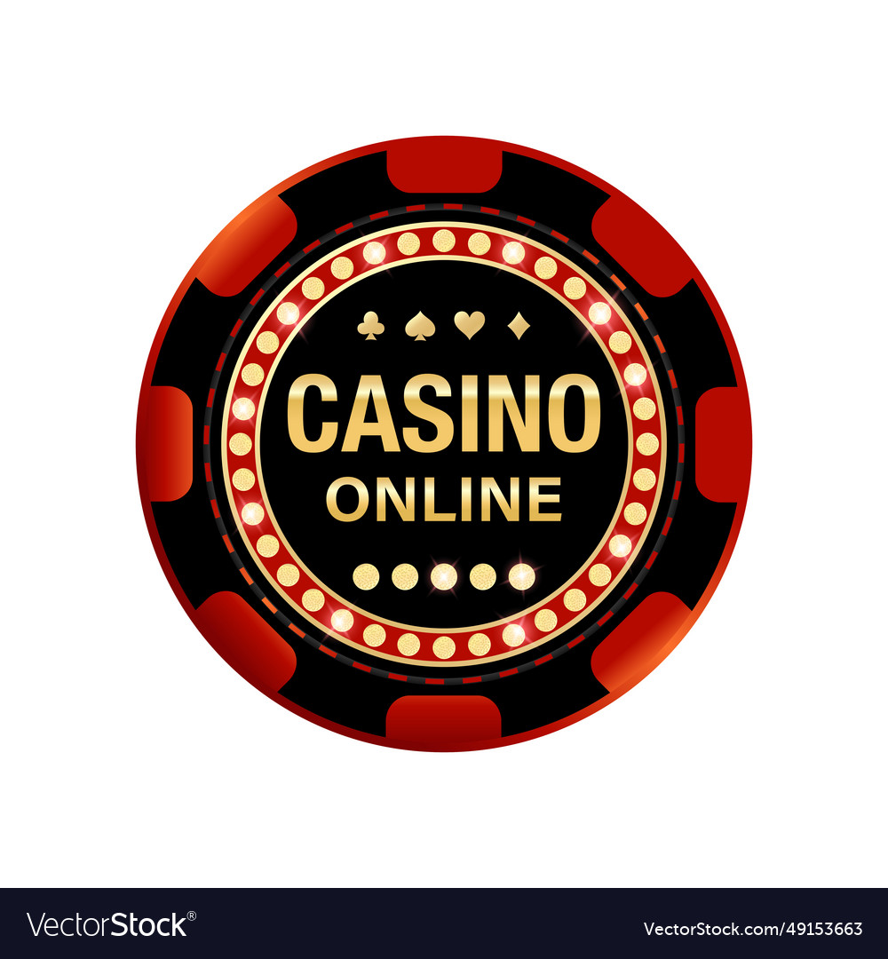 Online casino chip isolated on white background