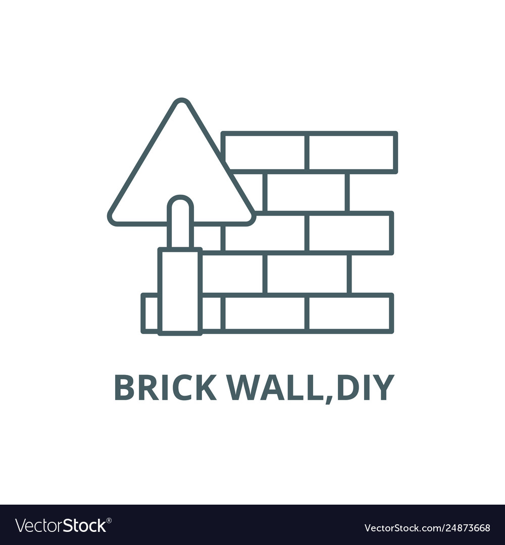 Brick walldiy line icon walldiy Royalty Free Vector Image