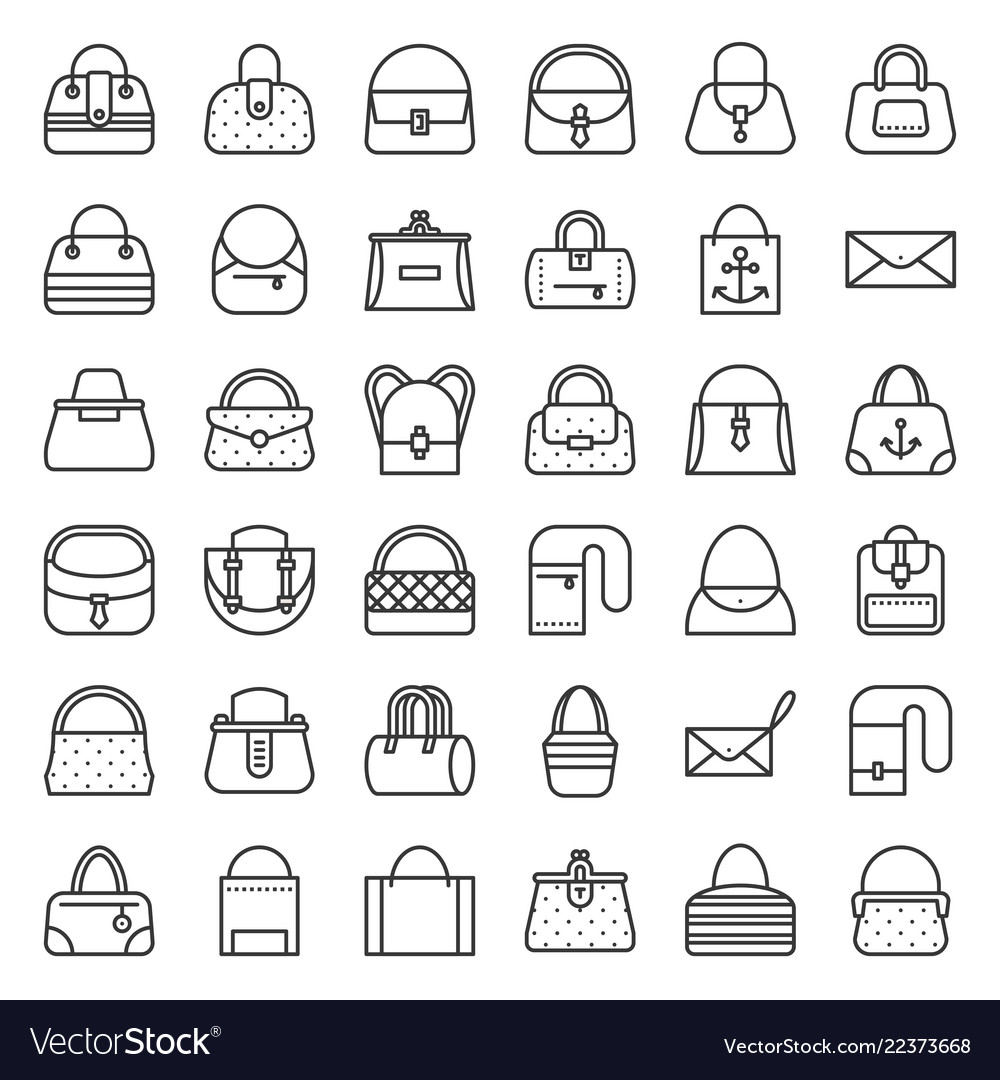 Fashion bag various type such as frame bag tote Vector Image