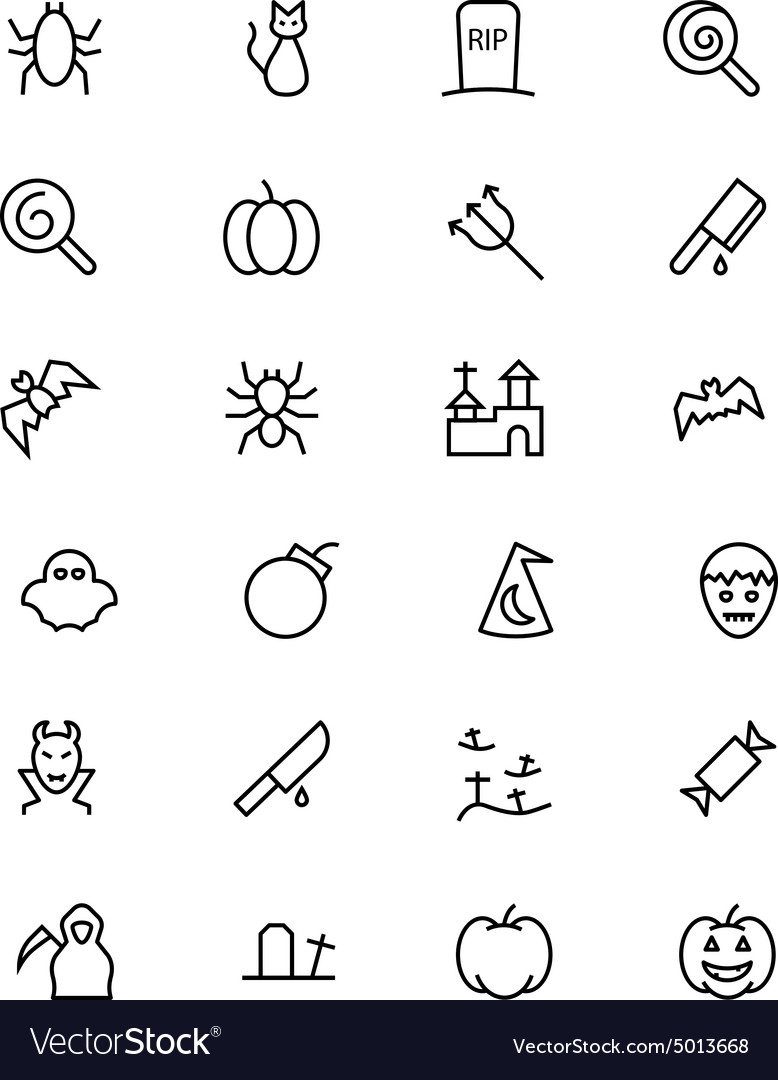 Halloween line icons 3