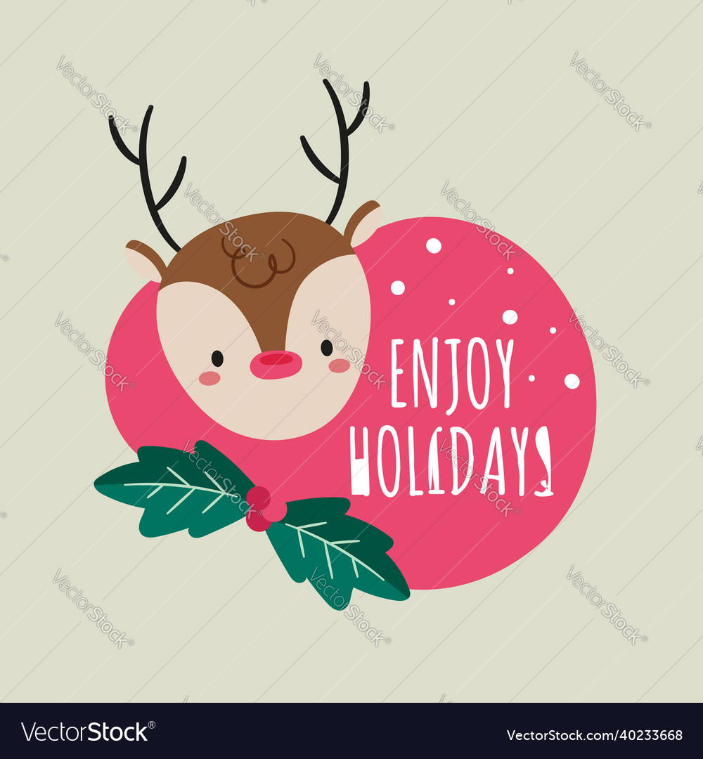 Hand drawn christmas badge flat design