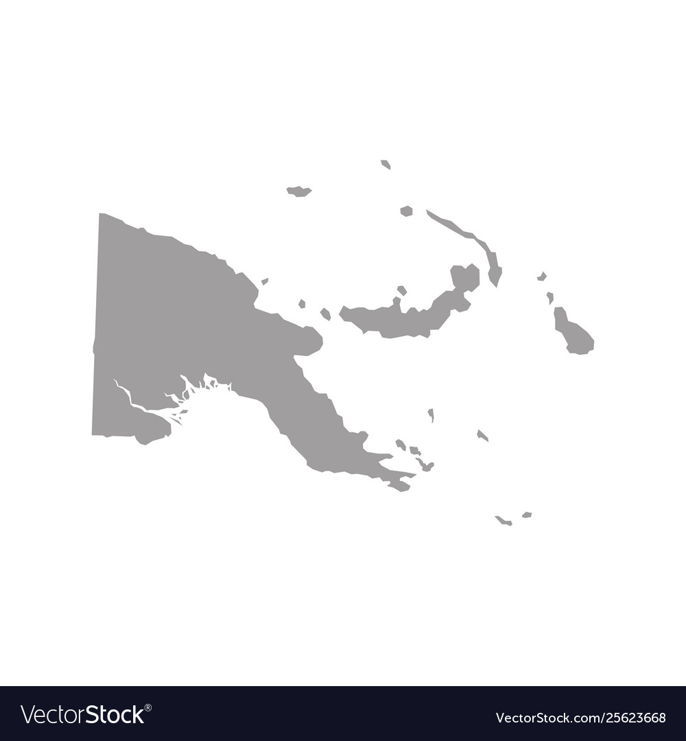 Papua New Guinea Map In Gray On A White Background