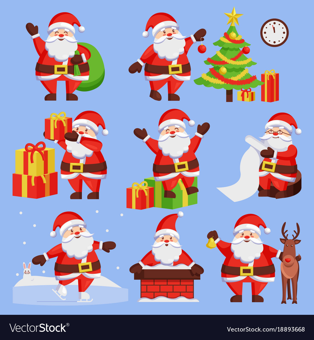 Santa claus with presents Royalty Free Vector Image