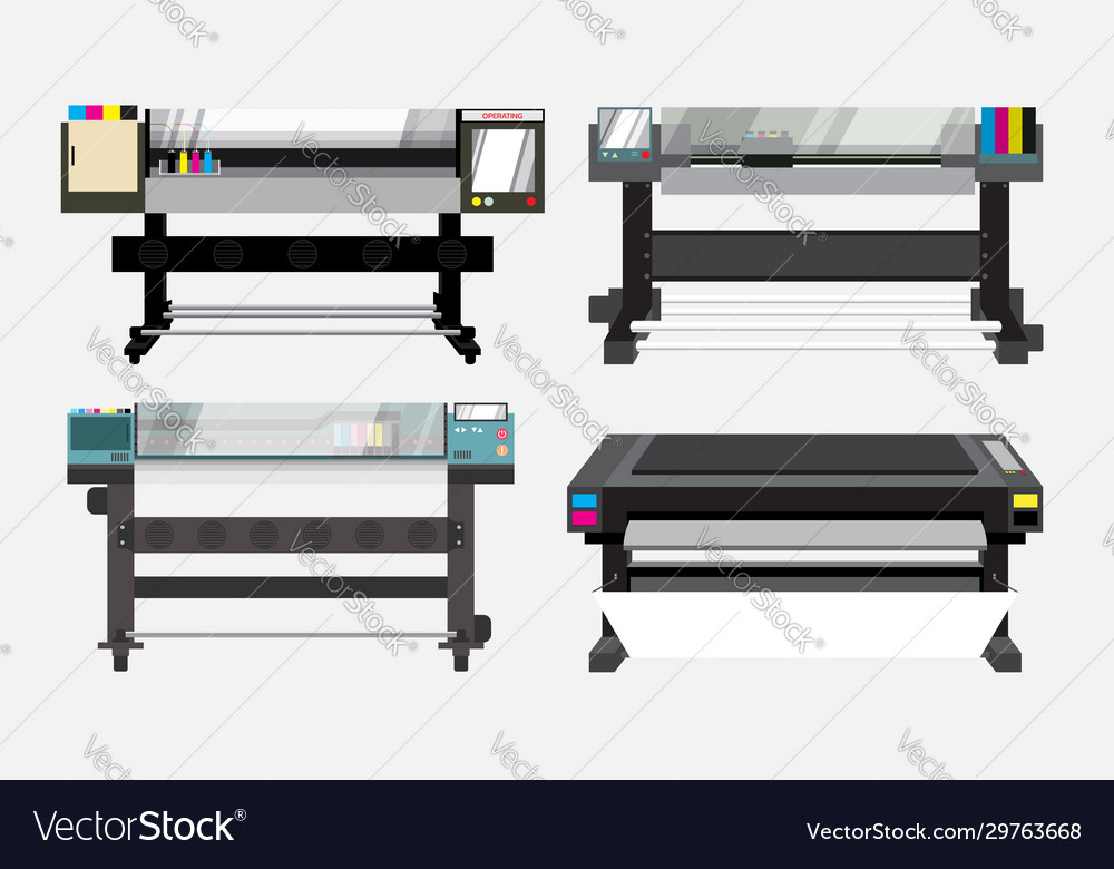 Set wide format or large printer Royalty Free Vector Image