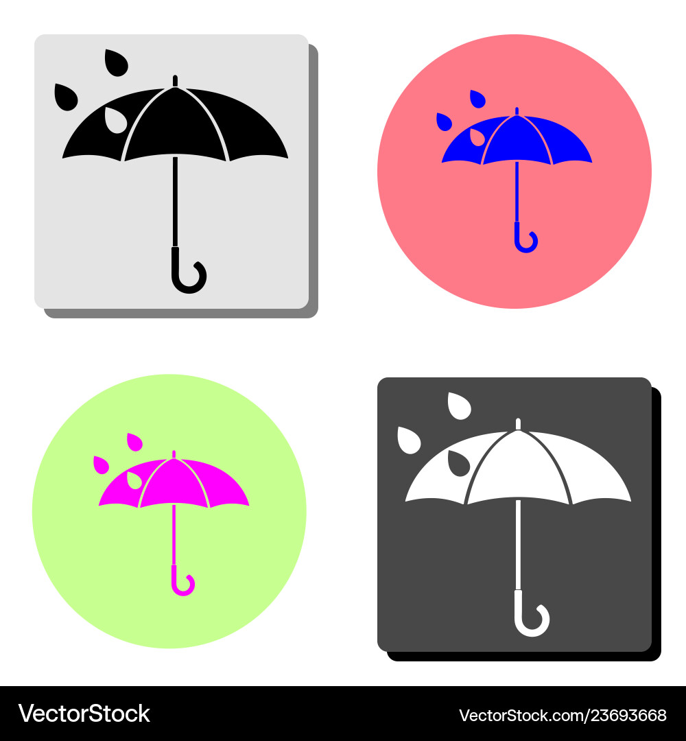 Umbrella flat icon Royalty Free Vector Image - VectorStock