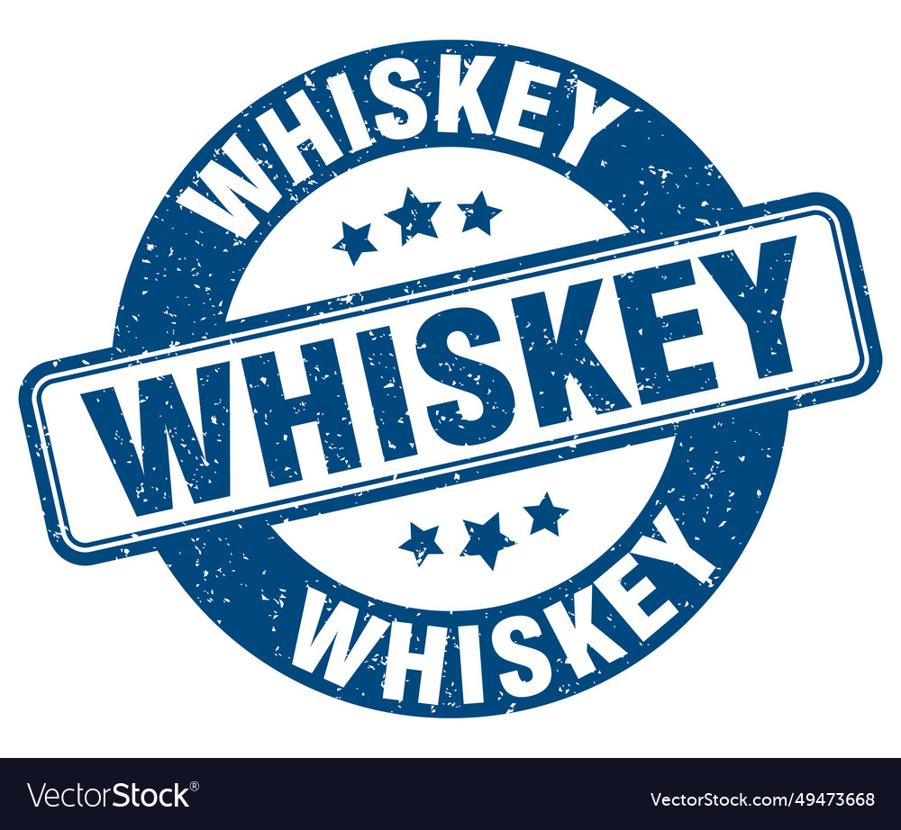 Whiskey stamp label round grunge sign