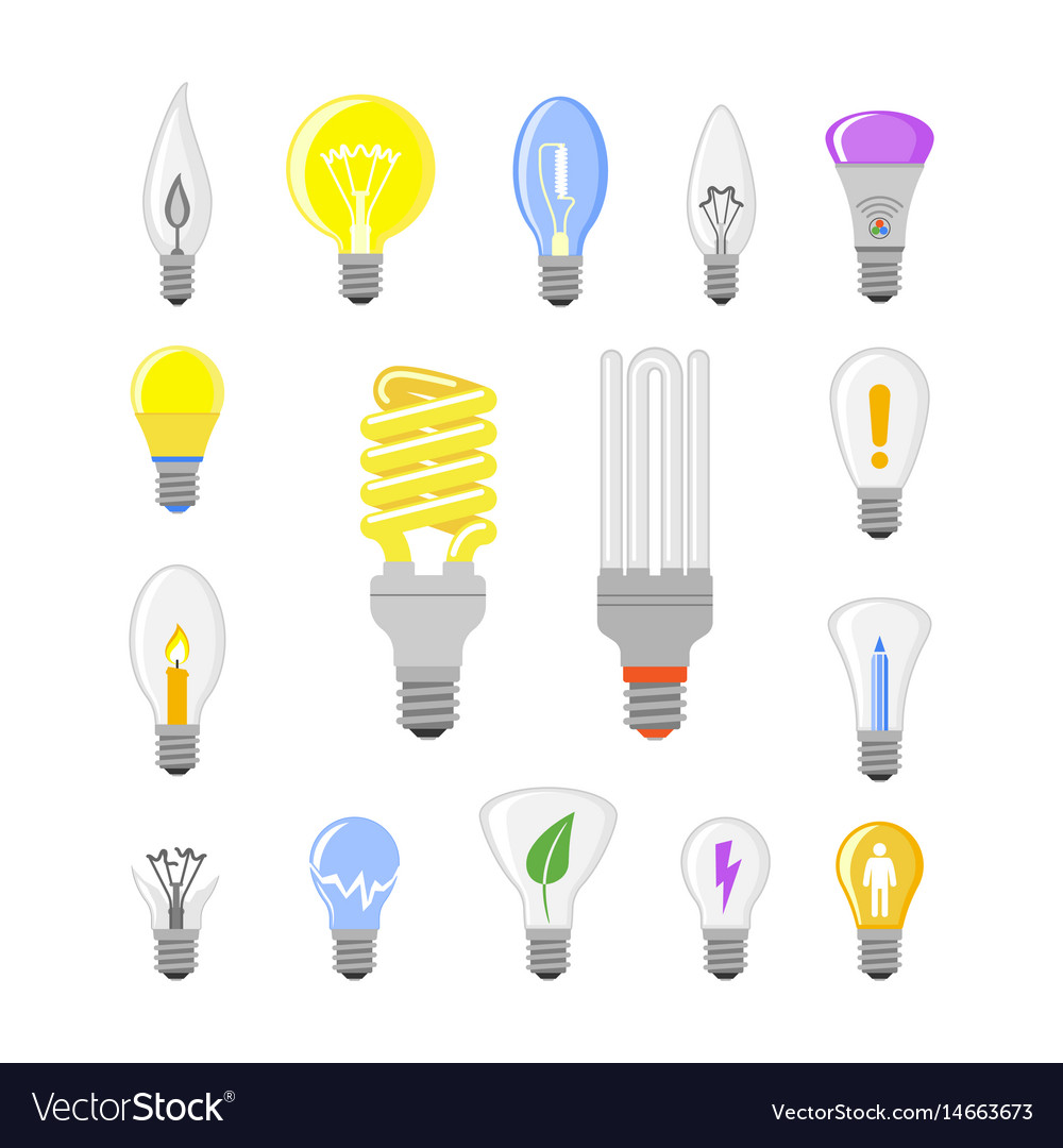 Cartoon lamp light bulb design flat