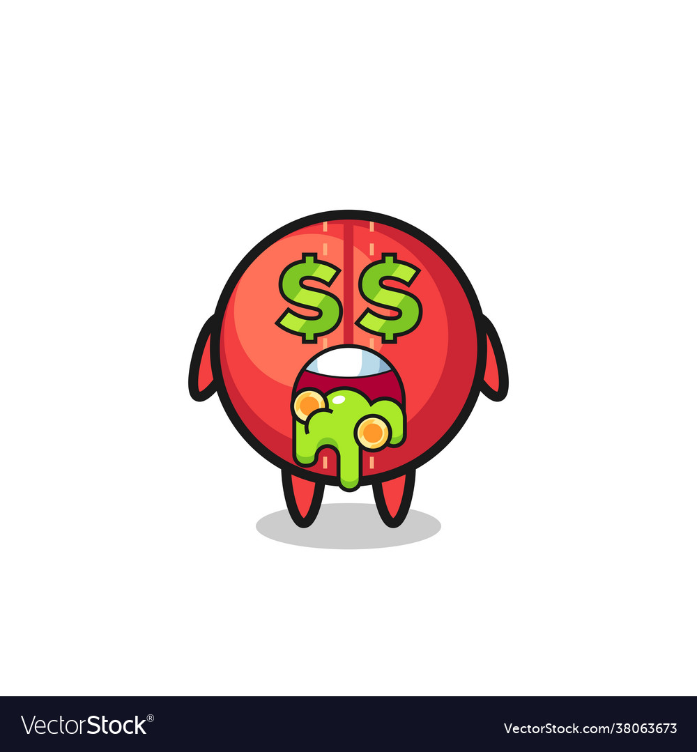 Cricket ball character with an expression