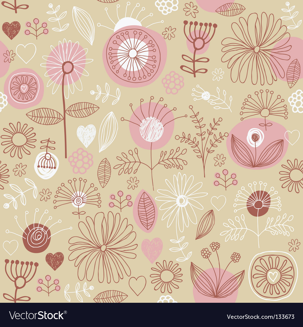 Floral background seamless pattern Royalty Free Vector Image