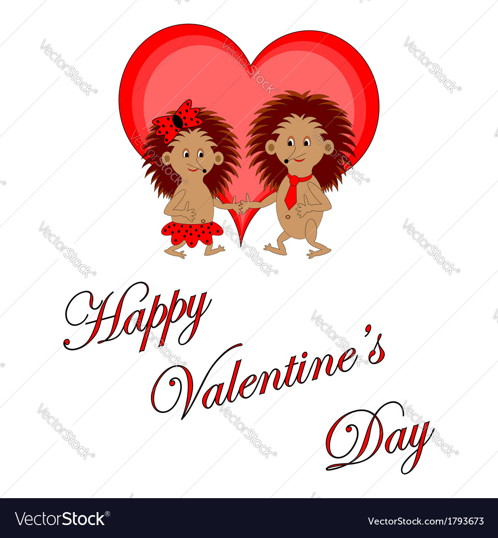 Funny Boy And Girl With Words Happy Valentines Day