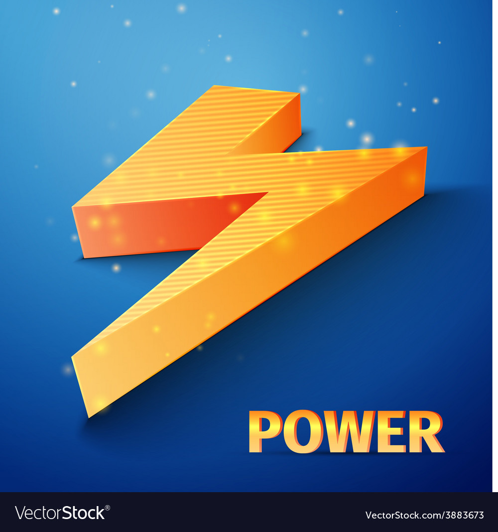 Orange flash symbol on blue background Royalty Free Vector