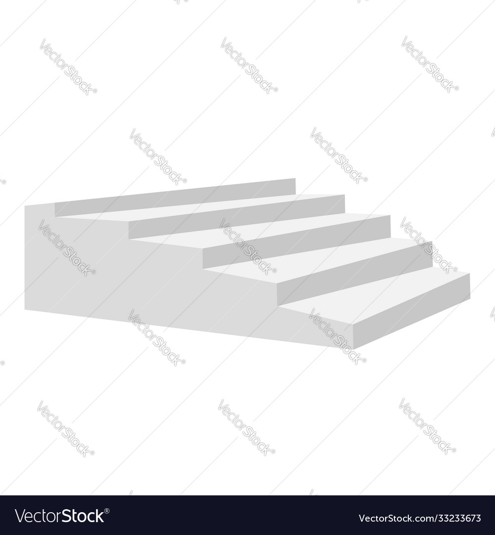 White stair staircase isolated 3d stairway