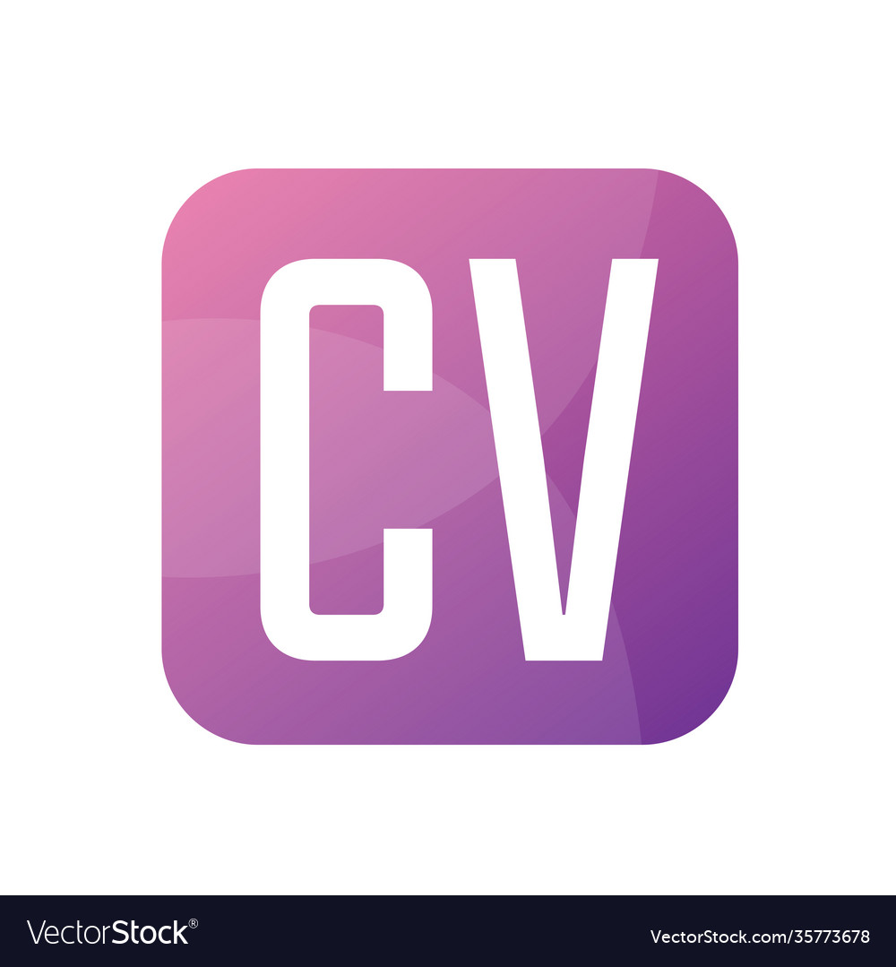 Cv Letter Logo Design With Simple Style Royalty Free Vector