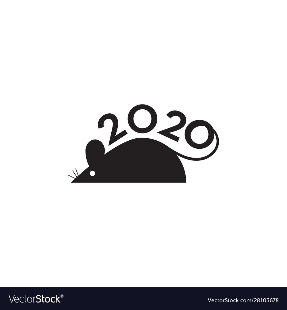 Happy new year 2020 logo text design cover