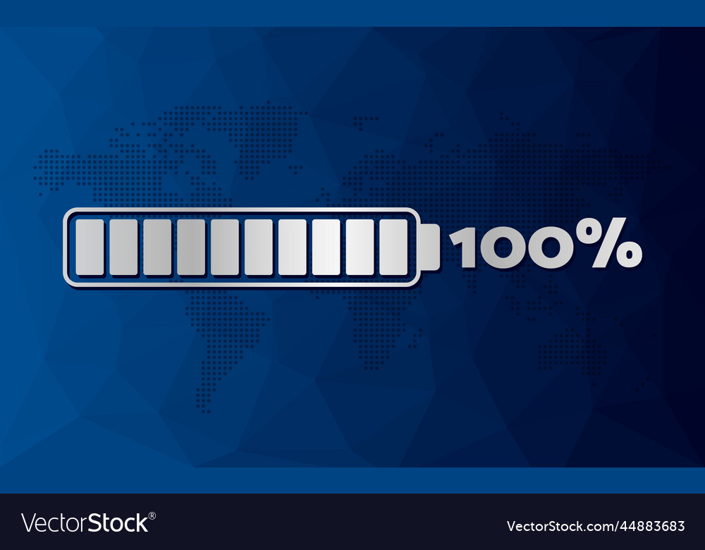 100 percent chart infographic icon with blue low