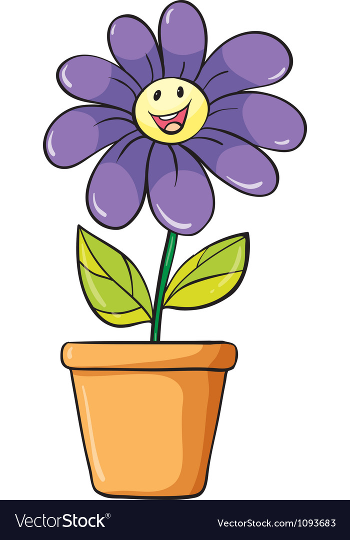 A flower plant in pot Royalty Free Vector Image A flower plant in pot Royalty Free Vector Image
