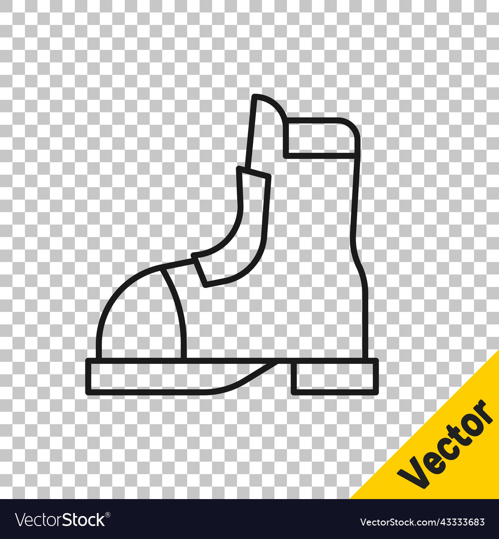 Black line hunter boots icon isolated