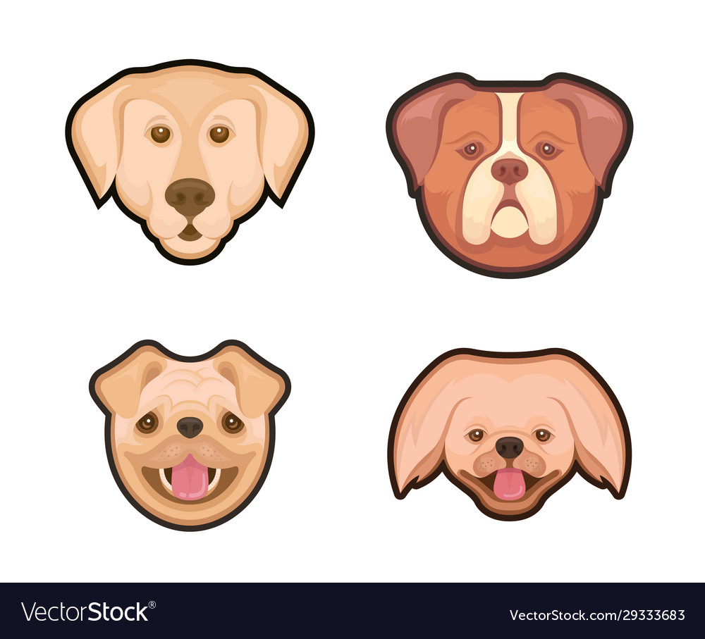 Collection Emblems Dogs Royalty Free Vector Image