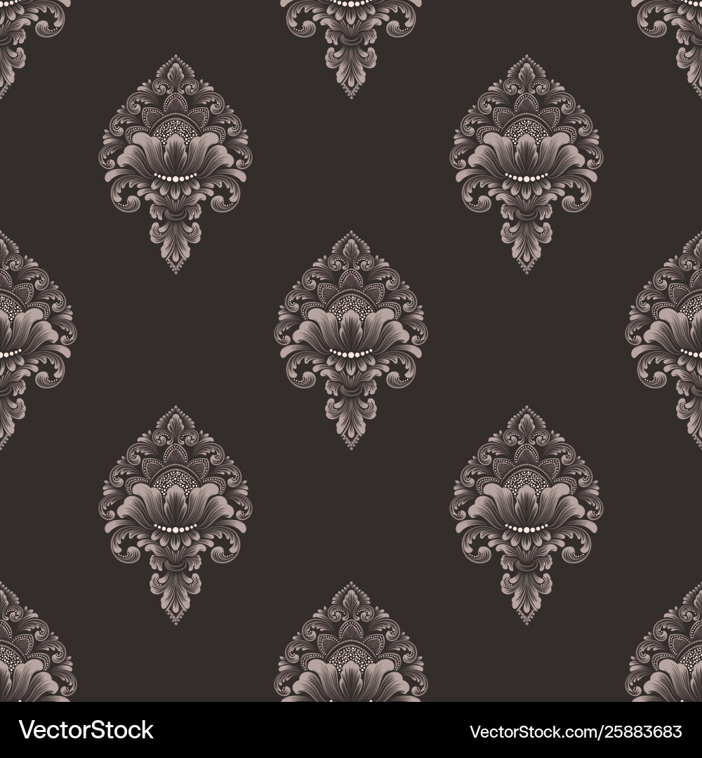 Damask seamless pattern background Royalty Free Vector Image