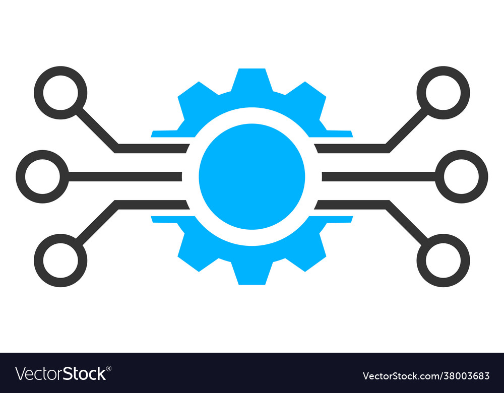 Gear circuit icon Royalty Free Vector Image - VectorStock