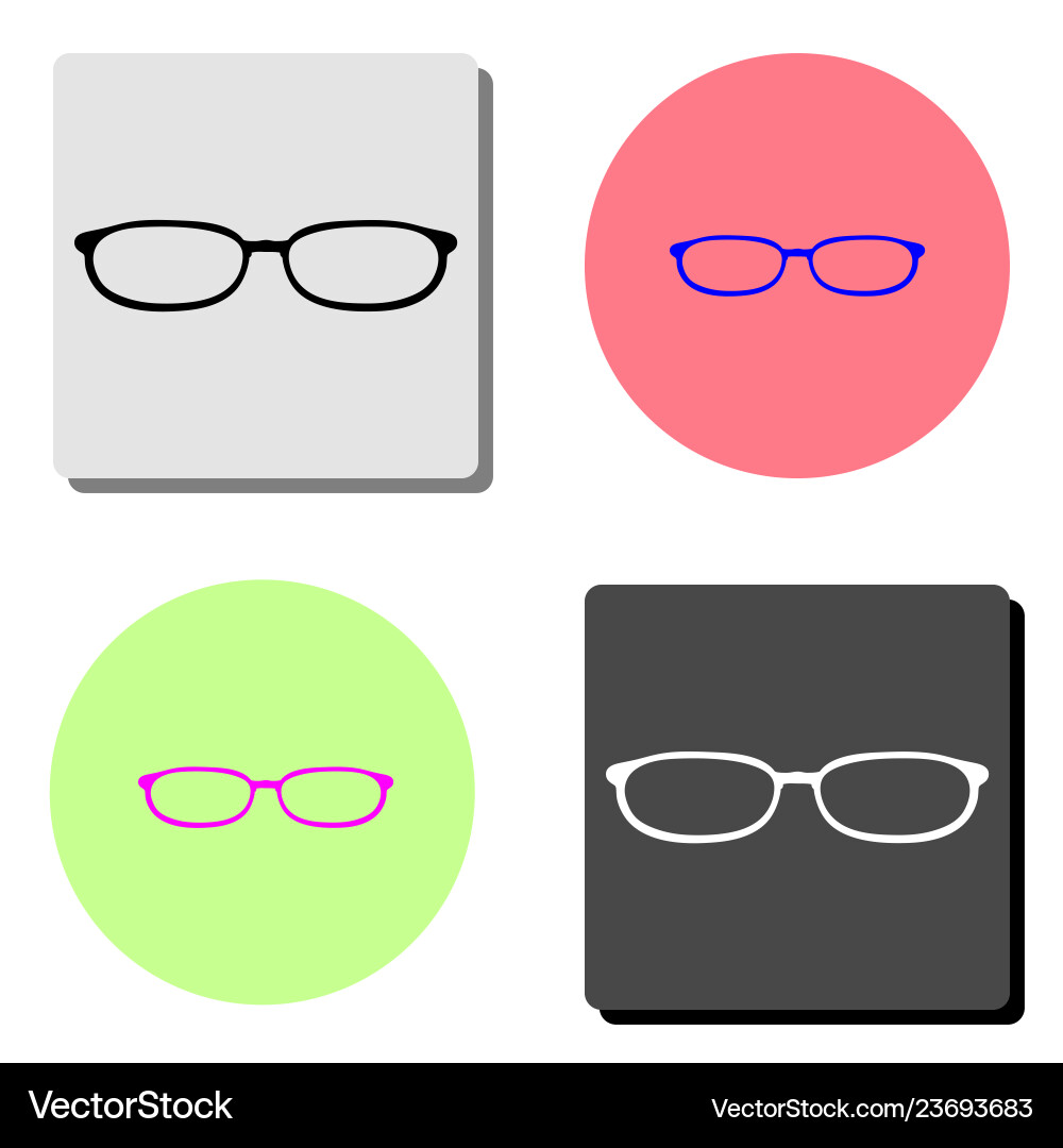 Glasses flat icon Royalty Free Vector Image - VectorStock