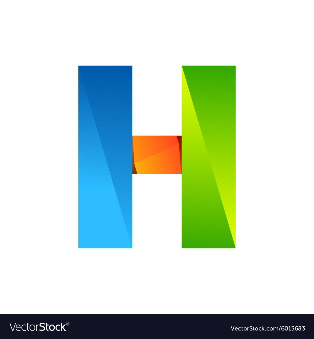 H letter one line colorful logo design template