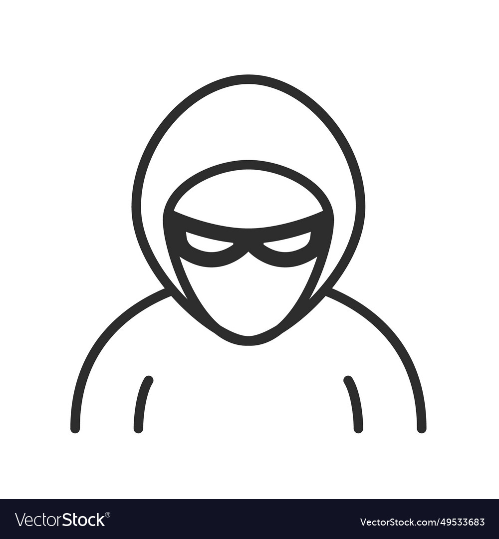 Hacker line icon computer security Royalty Free Vector Image