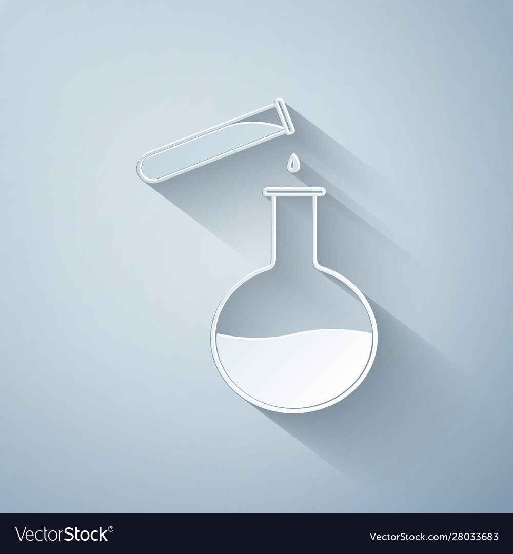 Paper cut test tube and flask - chemical