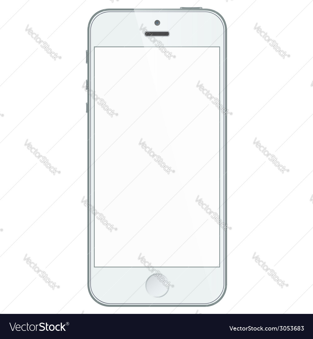 Realistic white iphone 5s with blank screen Vector Image