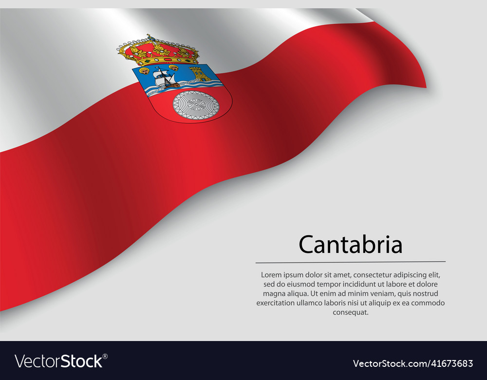 Wave flag of cantabria is a region spain