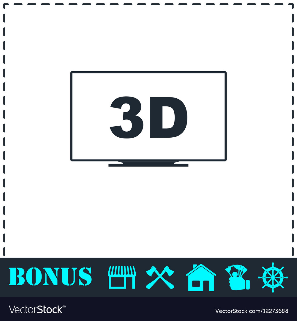 3d television icon flat