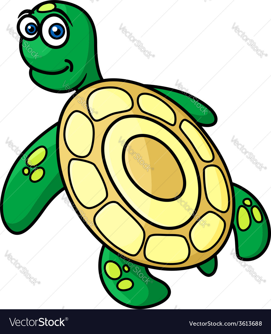 Cartoon sea turtle character Royalty Free Vector Image