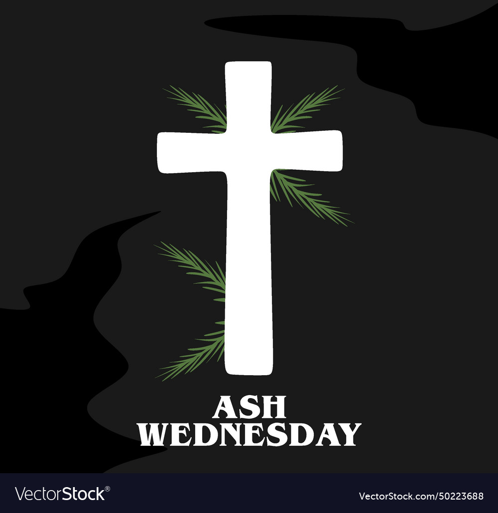 Celebrate ash wednesday with cross Royalty Free Vector Image