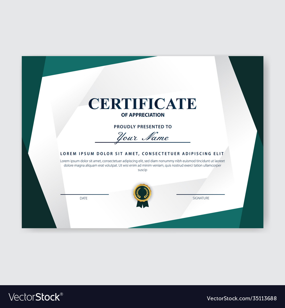 Creative certificate appreciation award Royalty Free Vector