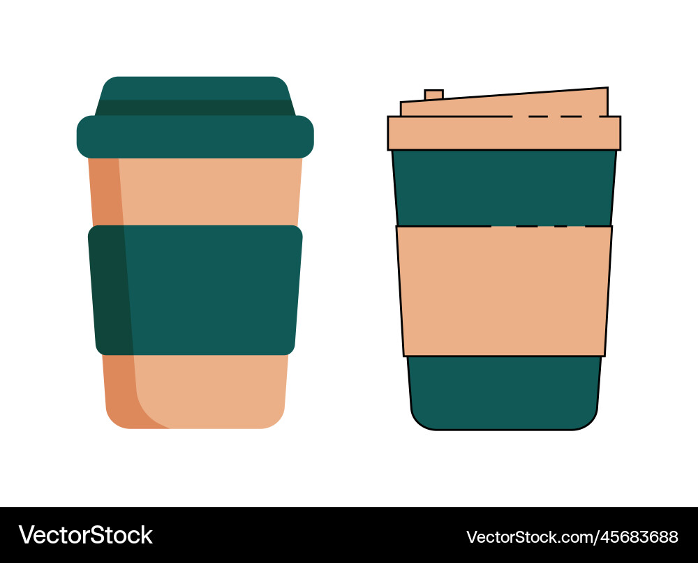 Delicious coffee paper cup icon drink Royalty Free Vector
