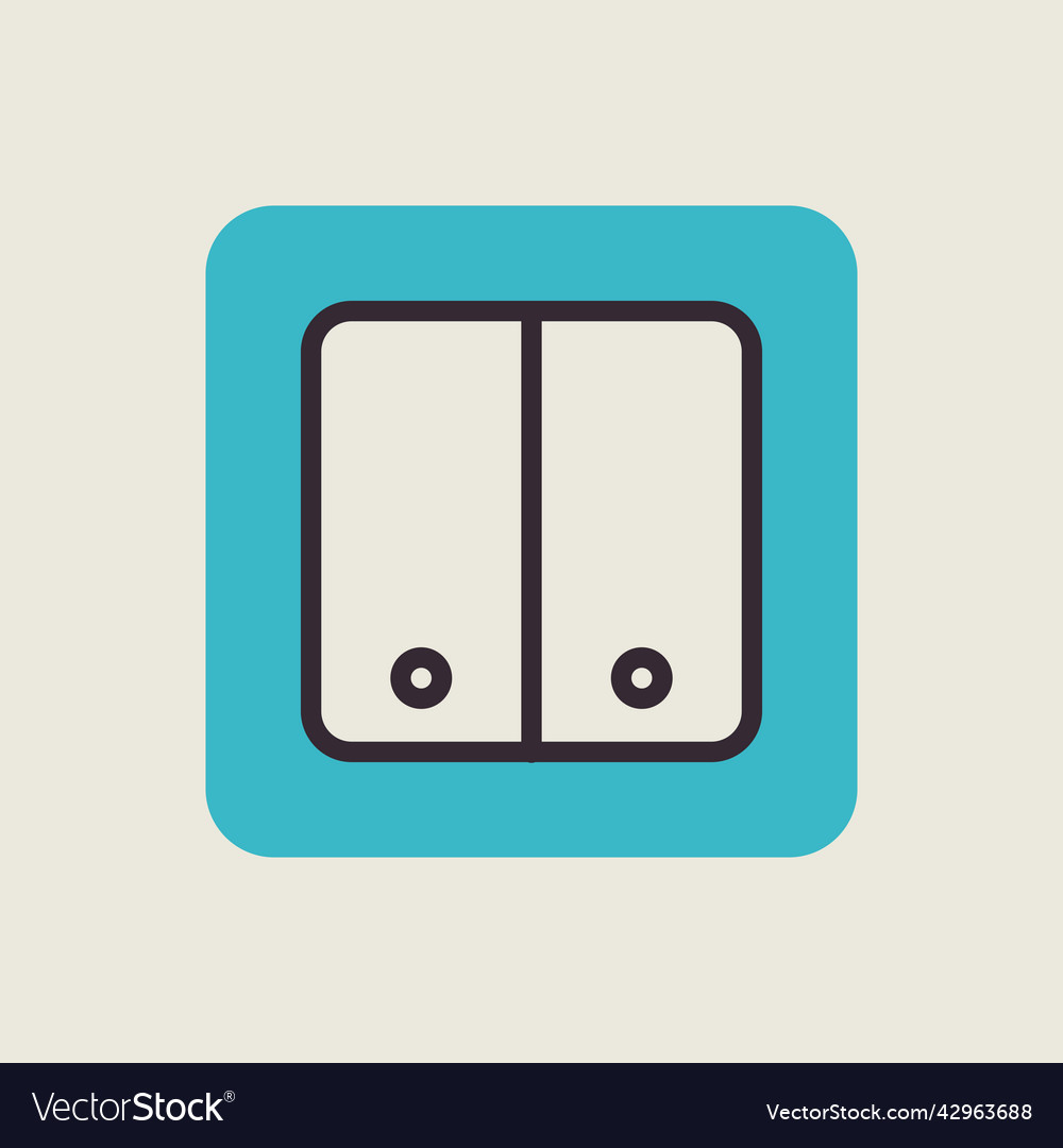 Electrical switch two buttons icon Royalty Free Vector Image