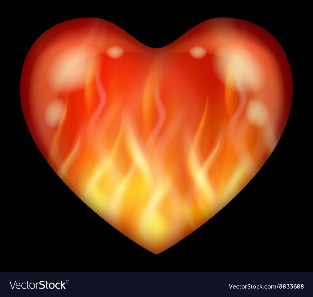 Flaming valentine heart