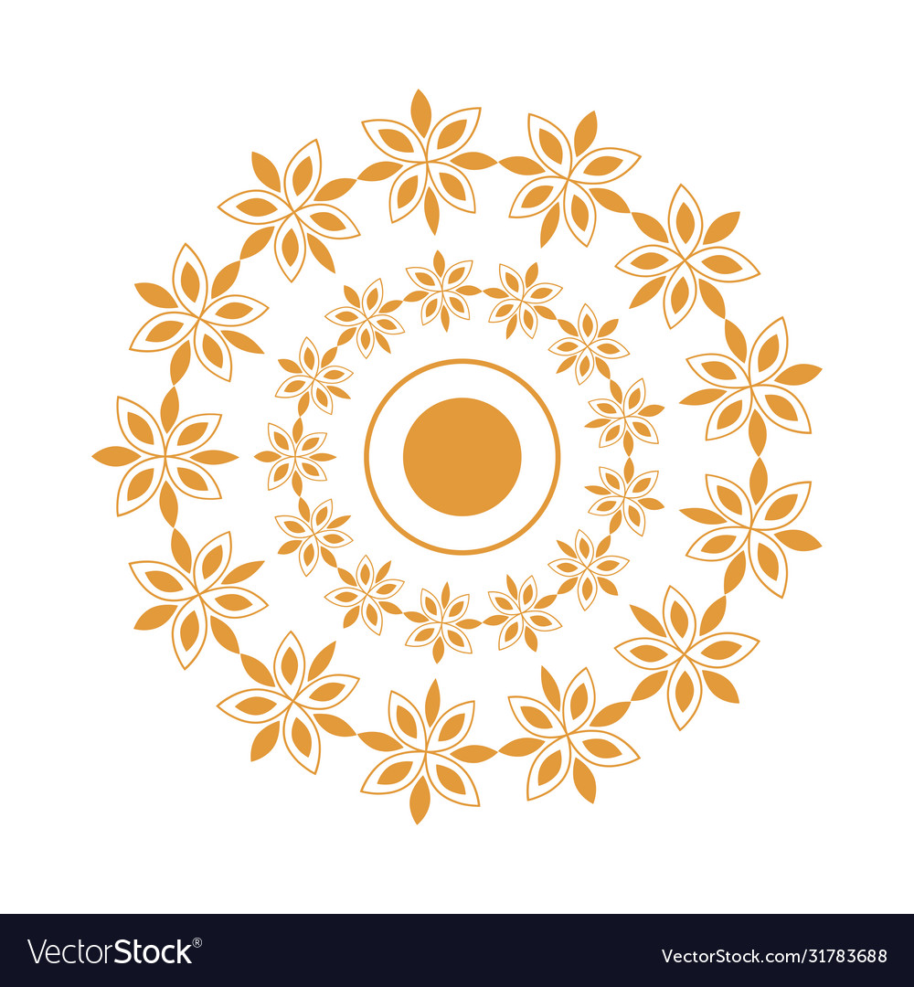 Golden mandala indu style icon